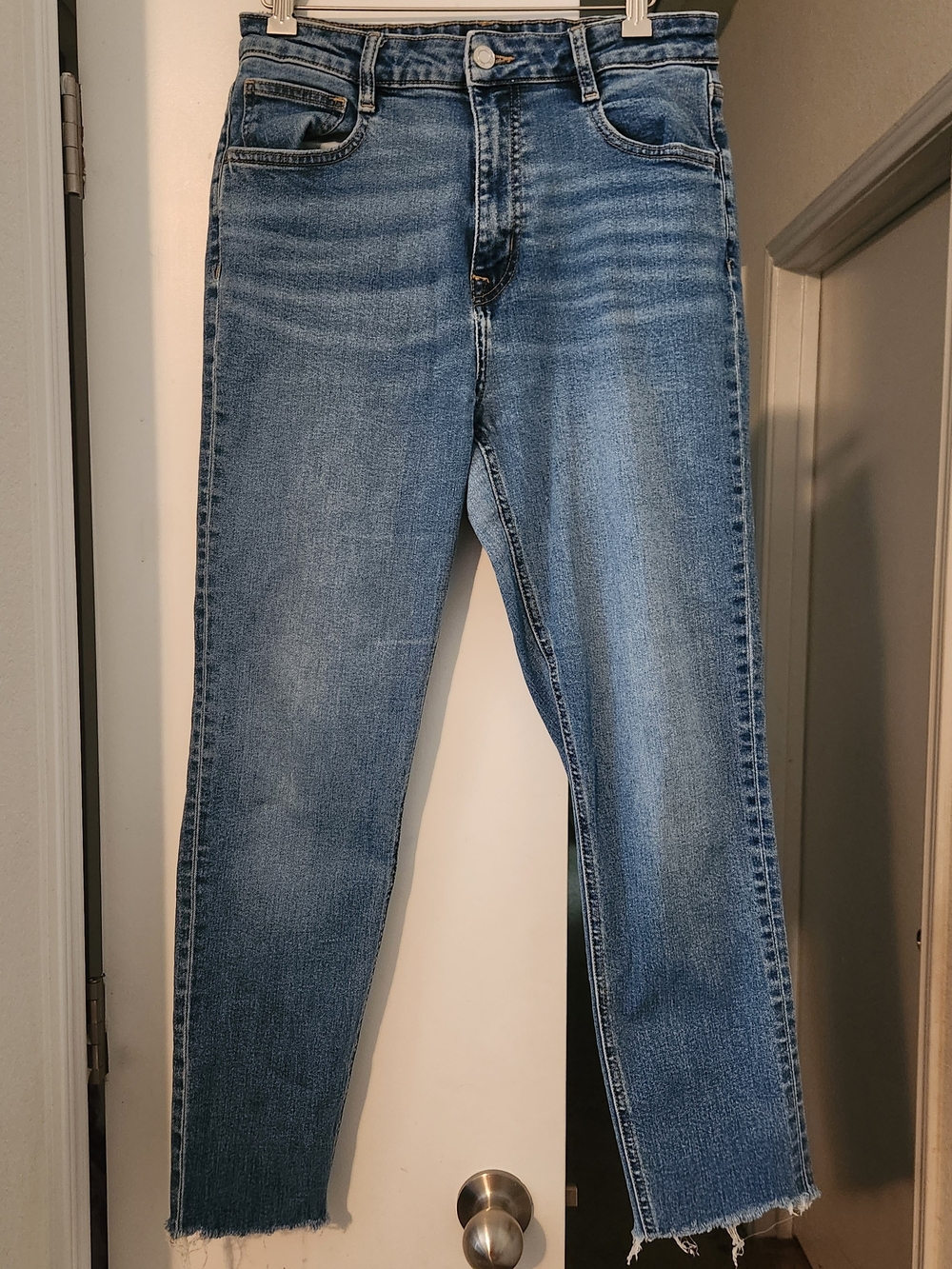 Frank And Oak Women’s 30 Kim Straight Leg Blue Jeans Stretch W30" L27" High Rise